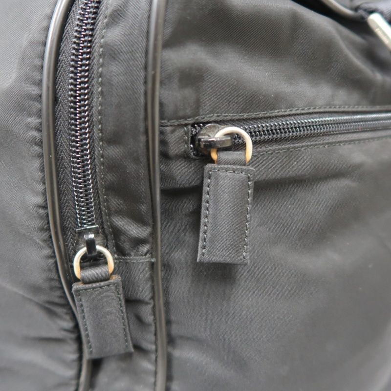 PRADA Black Nylon Boston Bag (Pocono, With Padlock & 2 Keys, Shoulder Strap, Name Tag, Cloche)