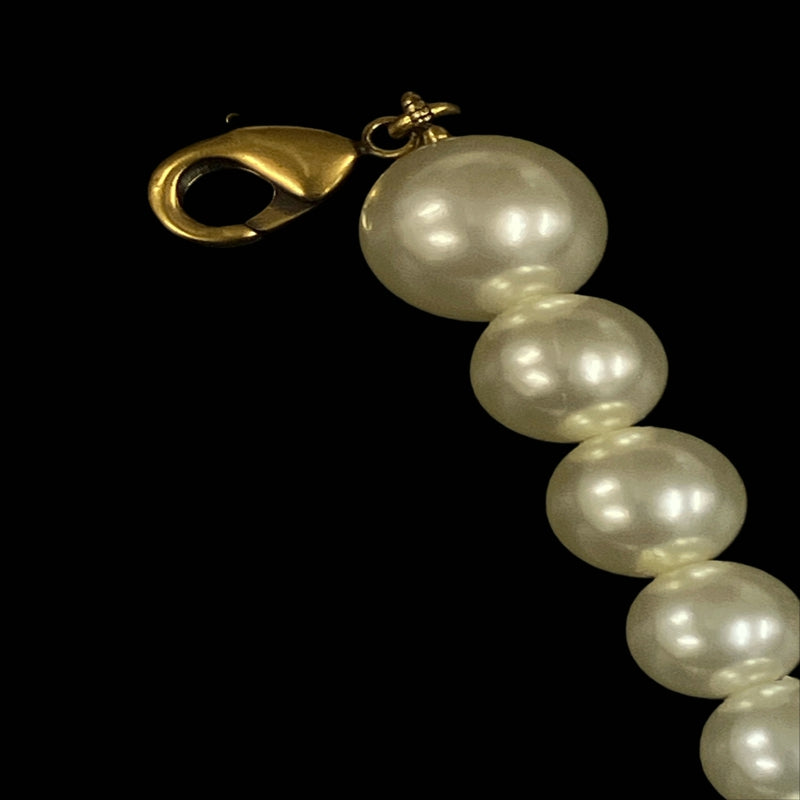 DIOR Faux Pearl Rhinestone Bracelet, Gold-tone Metal Fittings, Gold Alloy, Comes with Original Box
