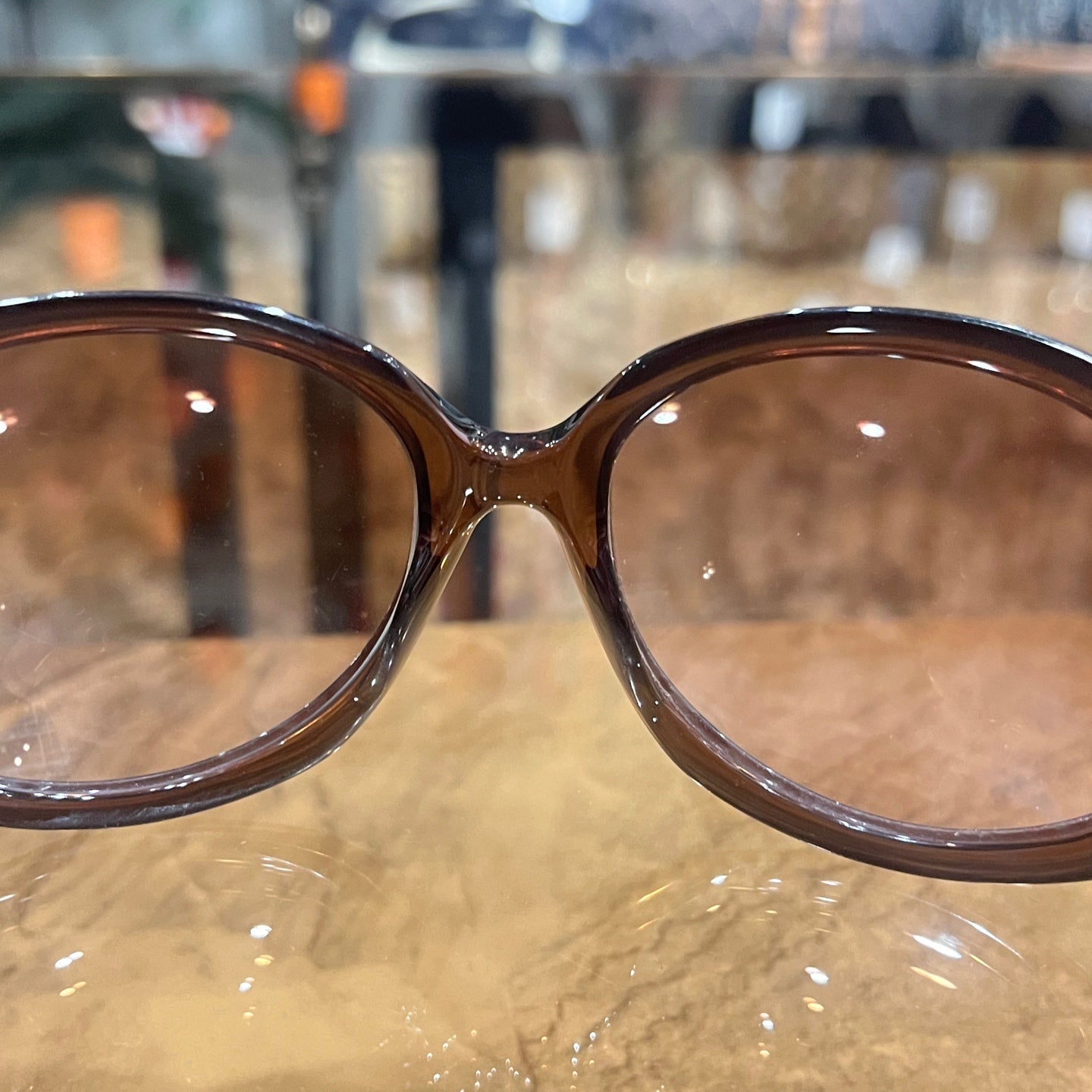 DIOR Sunglasses Brown Resin Frame With Original Case