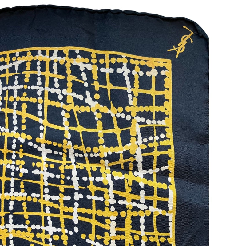 YSL black base with yellow dots scarf/handkerchief, no care label