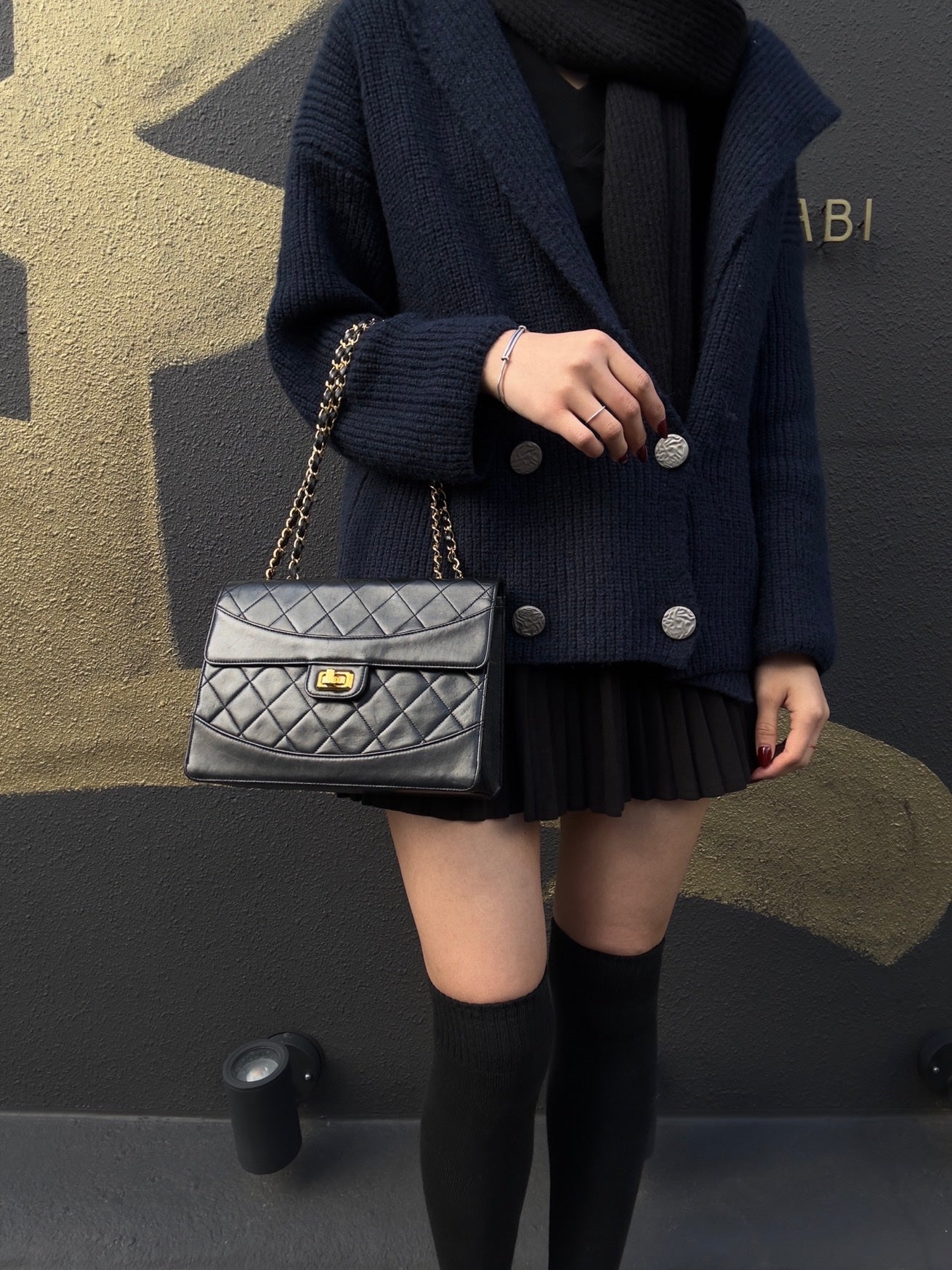 CHANEL 2.55 Quilted Crossbody Bag, Lambskin, Black with Gold Hardware, Authenticity Card Included