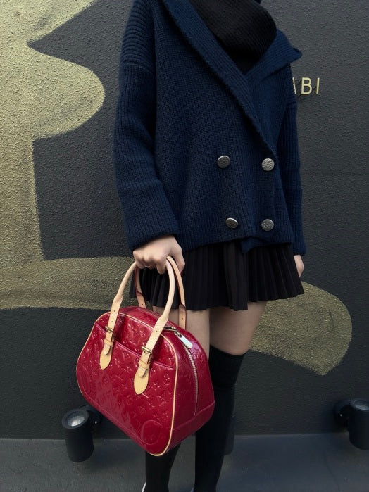 LOUIS VUITTON (LV) Summit Drive Vernis Handbag (Pumpkin Jenny), Red, Includes Dust Bag