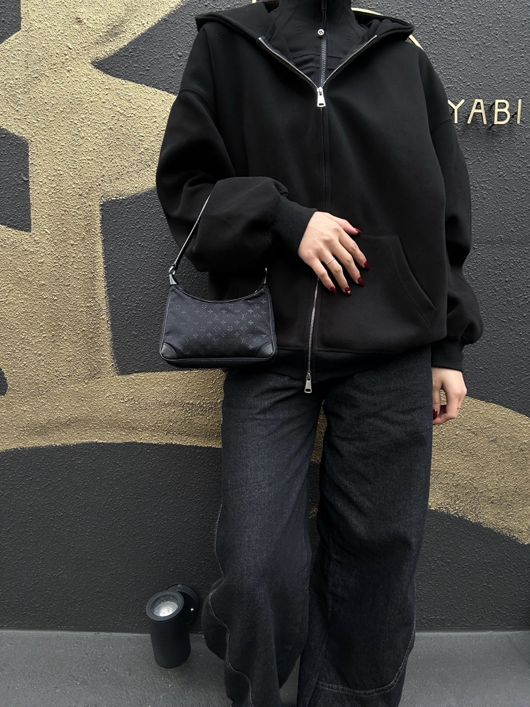 LOUIS VUITTON (LV) Monogram Satin Little Brounie Black Shoulder Bag
