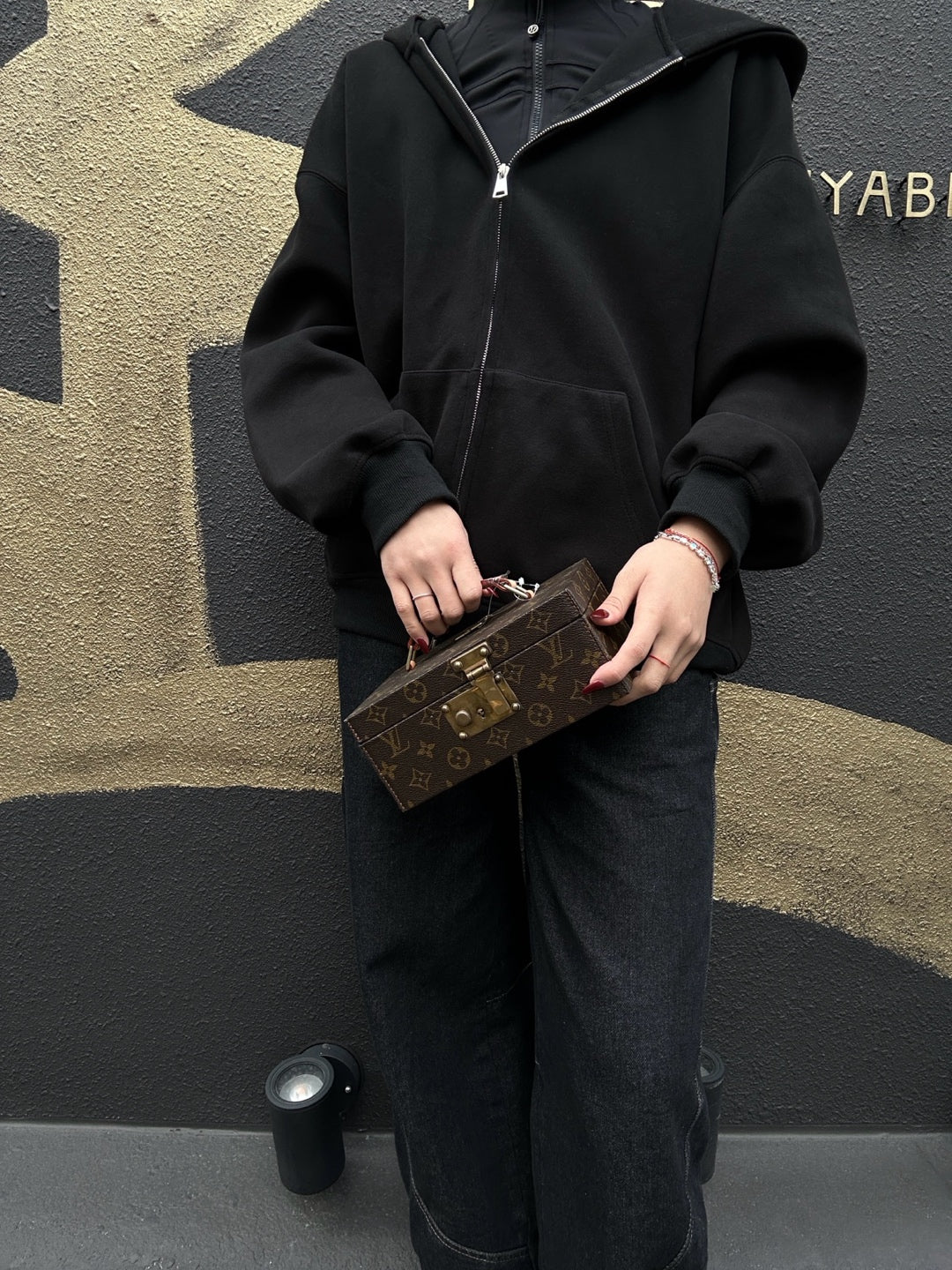 LOUIS VUITTON Monogram Boîte Autruche, Brown, Top Handle Bag, With 2 Keys