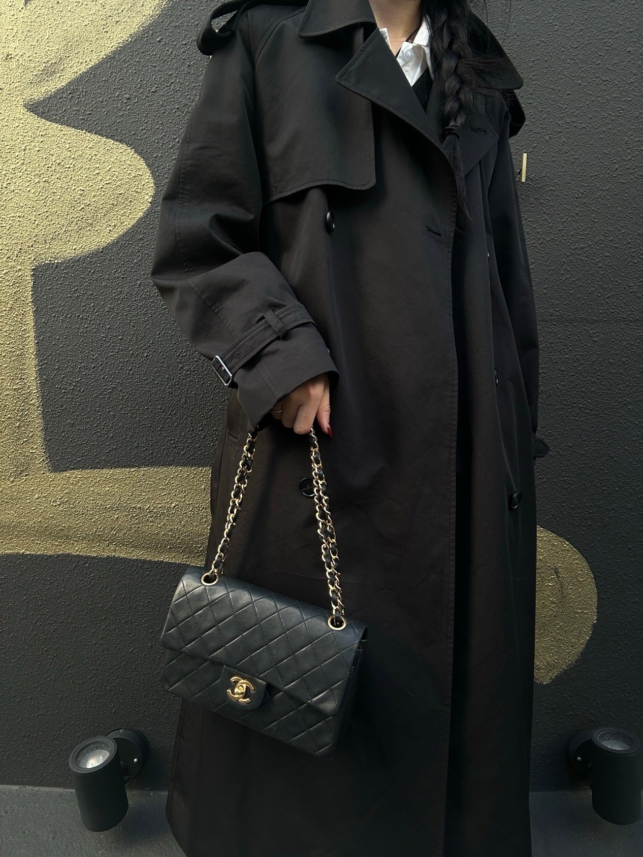 CHANEL Classic Flap 23 Shoulder Bag, Lambskin, Black, Gold Hardware