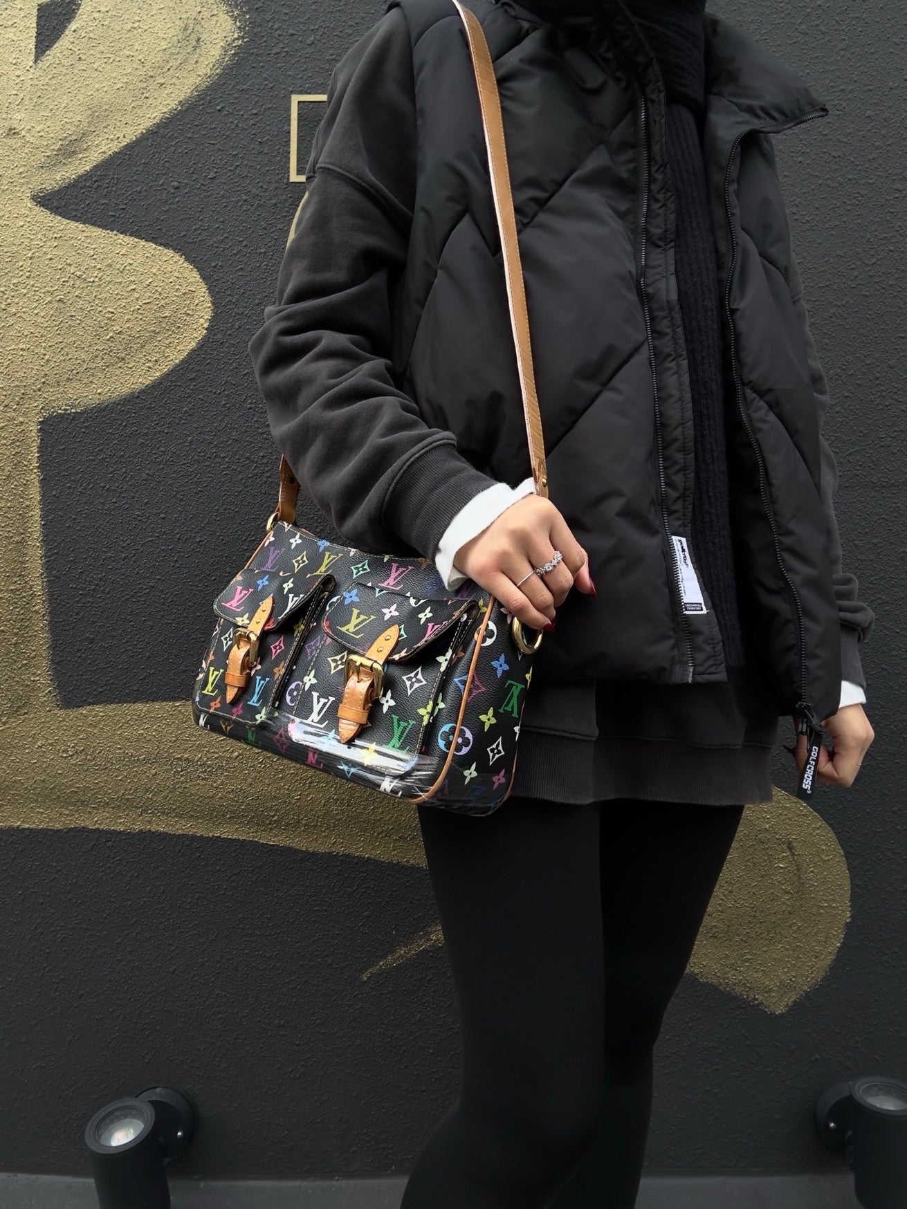 LOUIS VUITTON (LV) Monogram Multicolore Lodge GM Black Shoulder Bag
