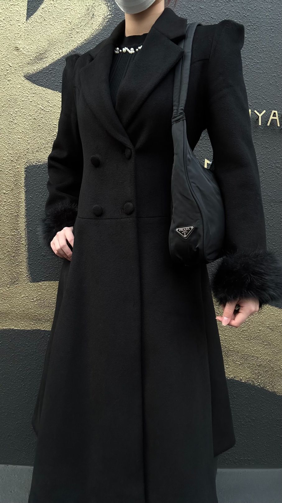 PRADA Nylon Shoulder Bag, Black, Silver Hardware