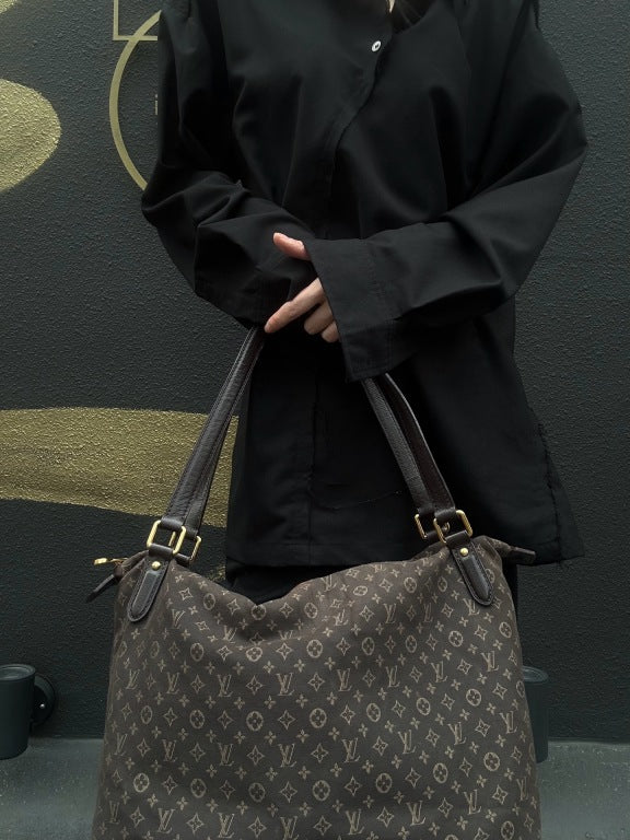 LOUIS VUITTON Ballade Monogram Ideal Shoulder Bag Brown Denim