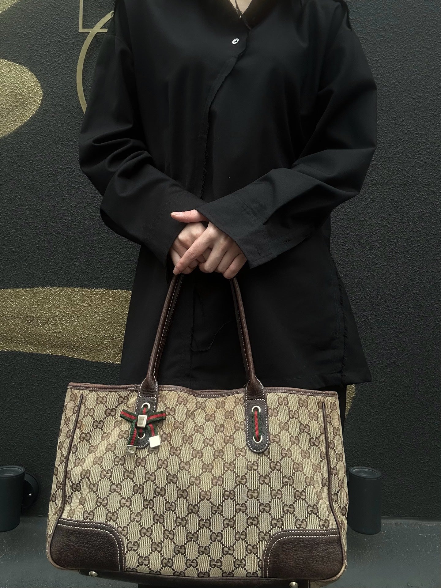 GUCCI Tote Bag, GG Canvas, Beige