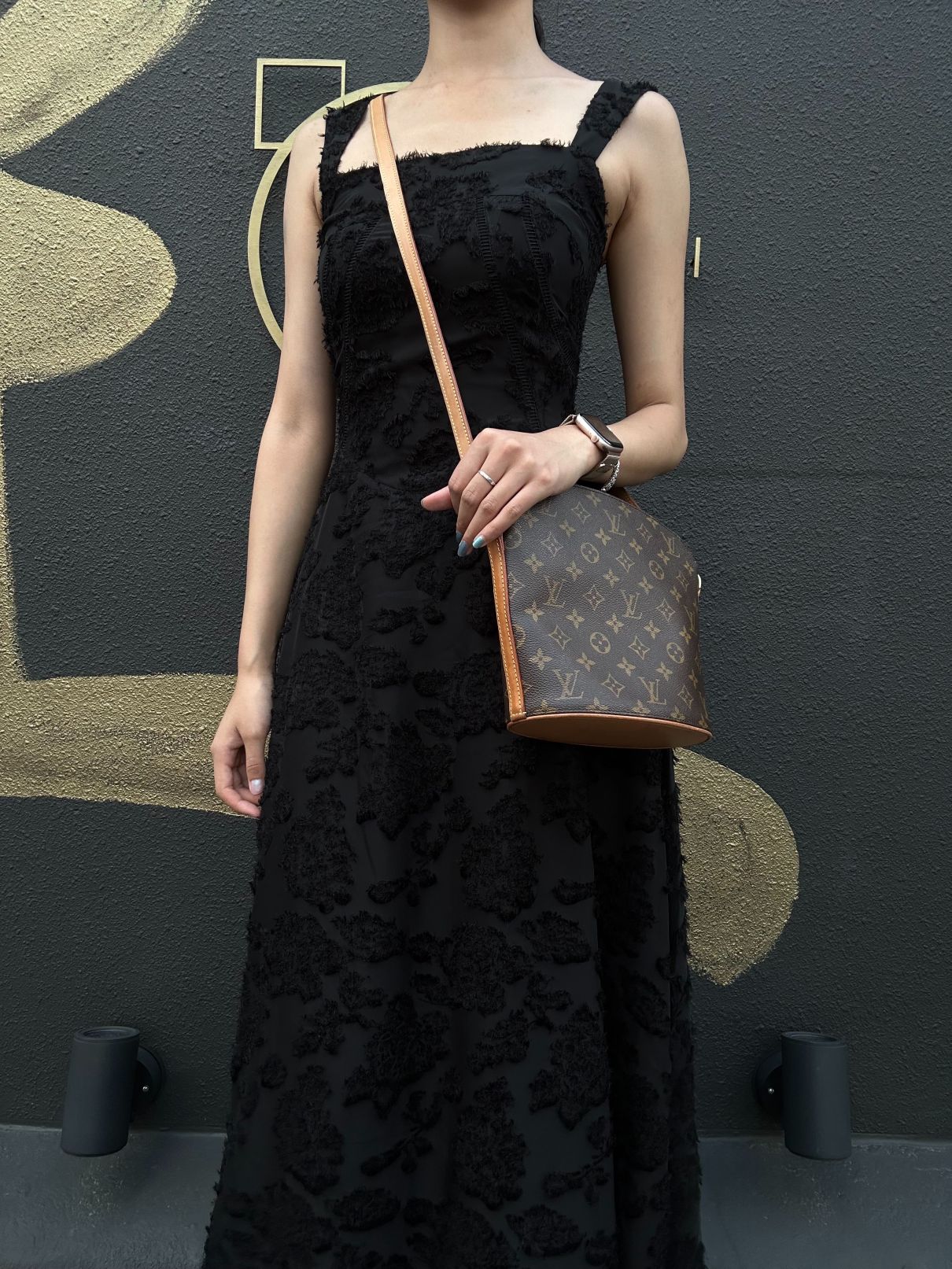 LOUIS VUITTON Monogram Drouot Shoulder Bag Brown