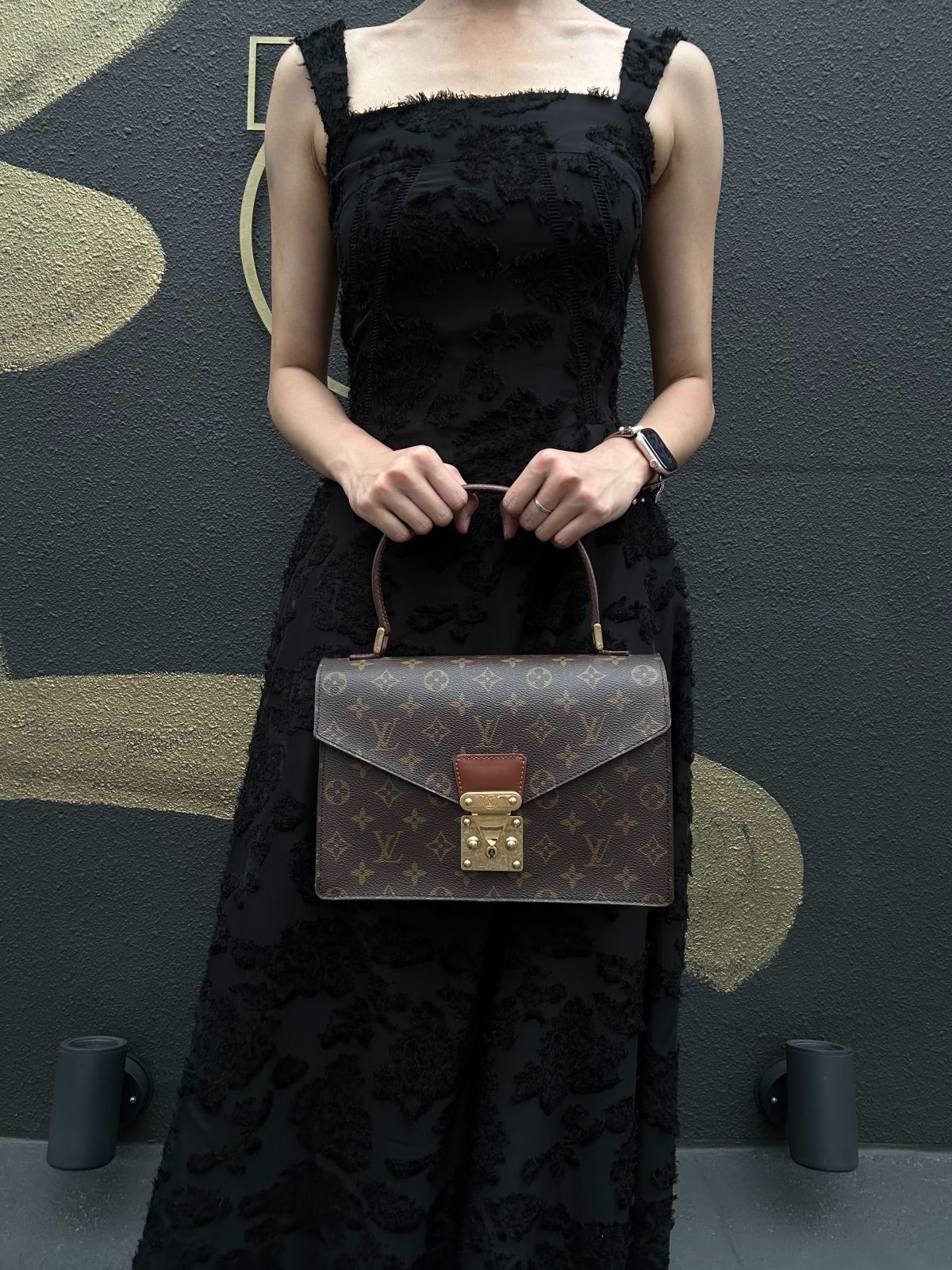 LOUIS VUITTON Monogram Concorde Handbag Brown