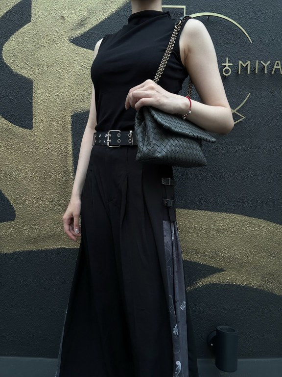 BOTTEGA VENETA Intreccio Calfskin Olympia Shoulder Bag In Black With Gold Hardware