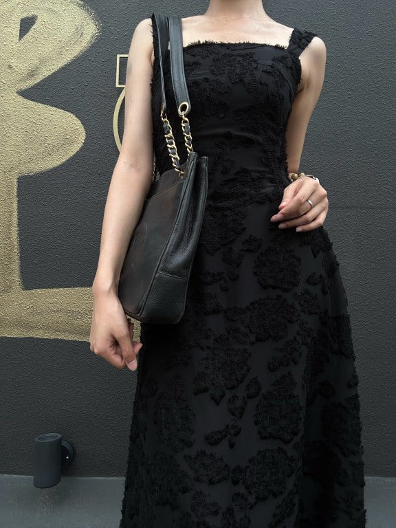 CHANEL Caviar Leather Tote Shoulder Bag, Black, Gold‑Tone Hardware