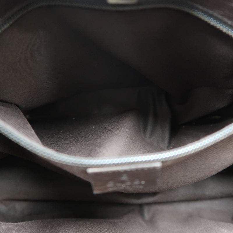 GUCCI GG Supreme Tote Bag PVC Leather Beige Brown Silver Logo Plate Hardware