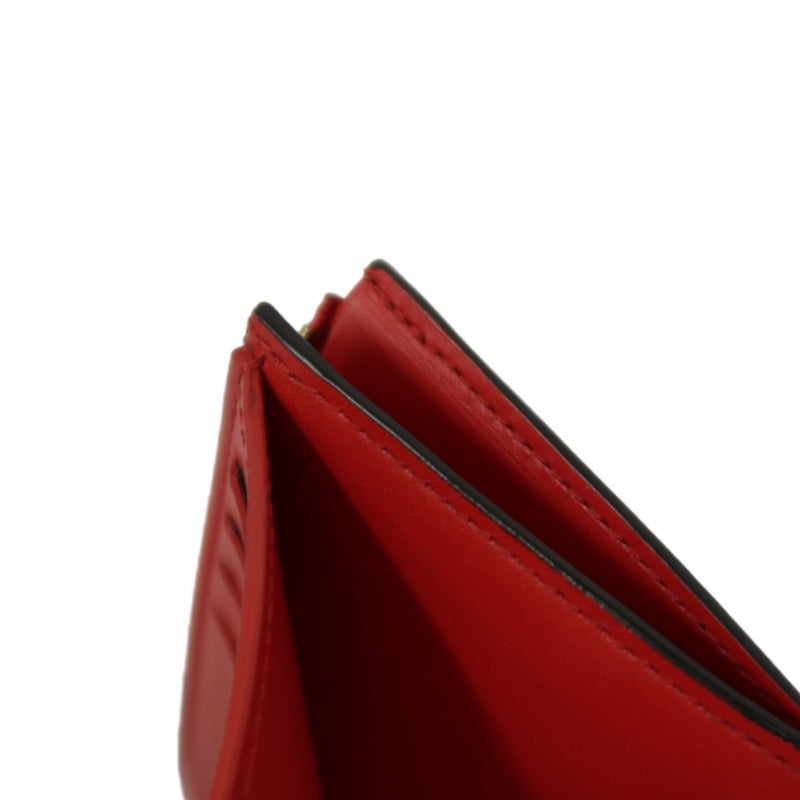 LOUIS VUITTON Monogram Portefeuille Flower Compact Wallet PVC Leather Brown Red Gold Hardware
