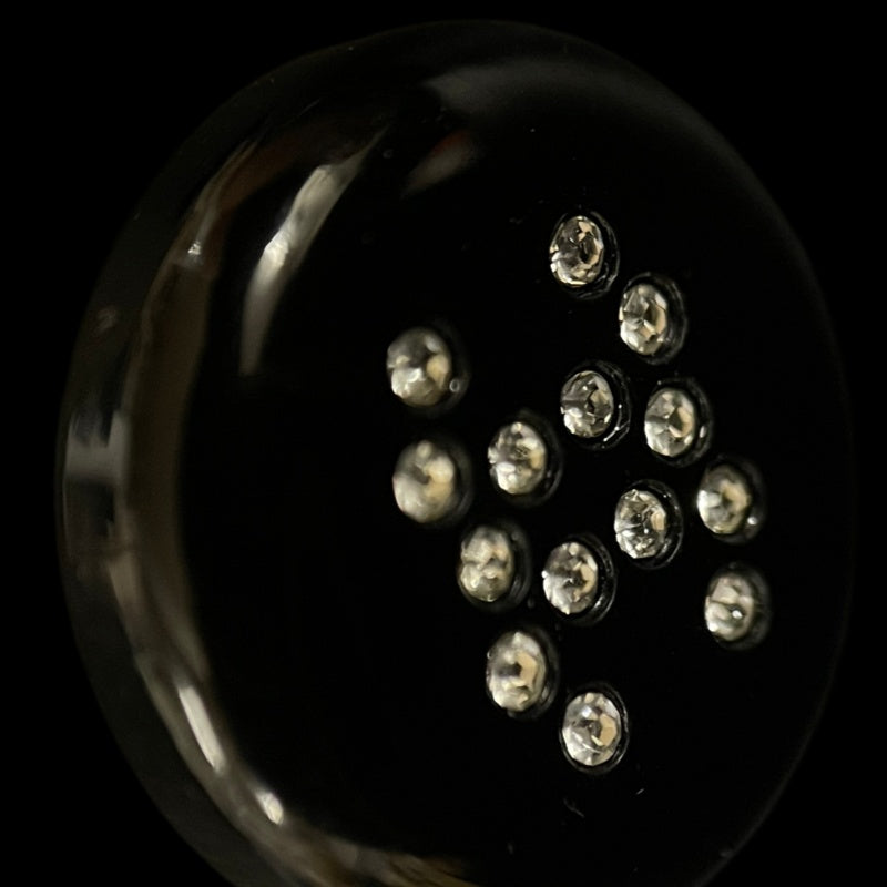 Chanel Black Alloy Rhinestone Earrings