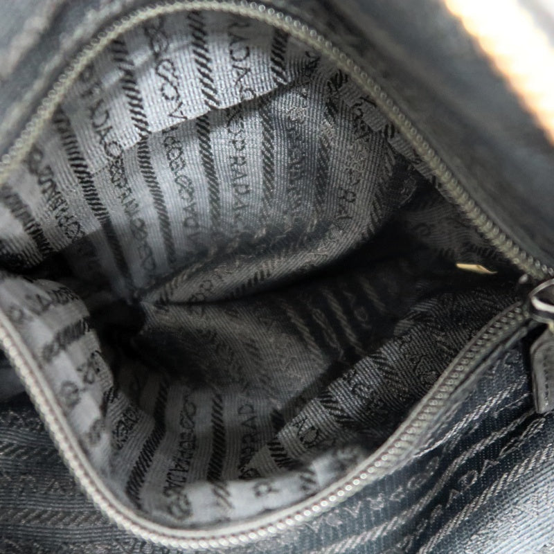 PRADA Nylon Shoulder Bag Black Gold Hardware