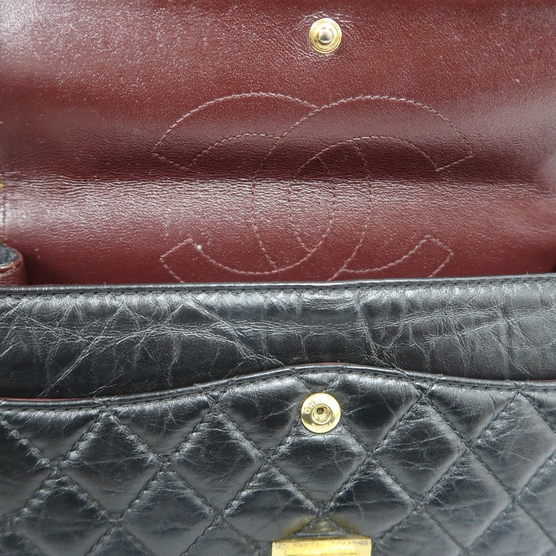 CHANEL Matelasse 2.55 Shoulder Bag Calfskin Black