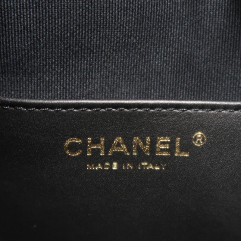 CHANEL 25 Calfskin Hobo Bag Black Gold-Tone Hardware