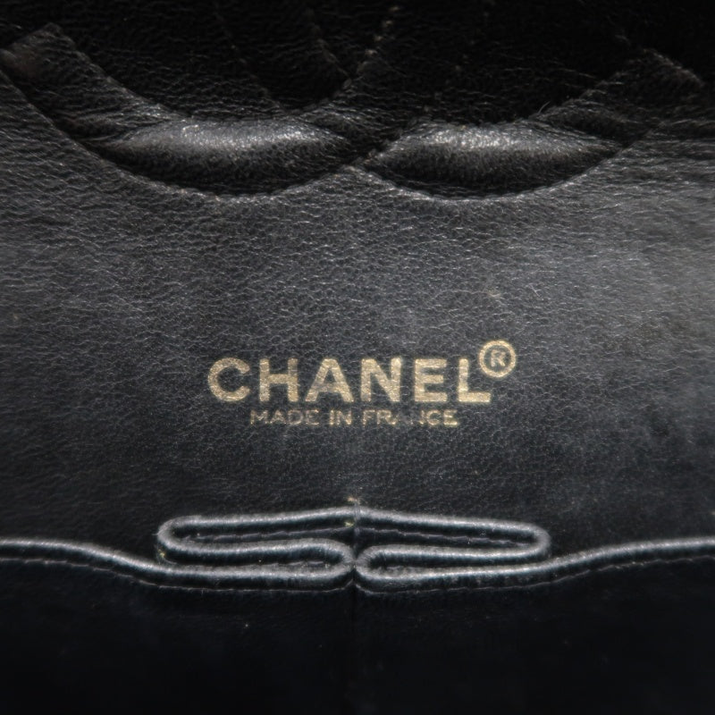 CHANEL Matelassé CF Caviar Skin Shoulder Bag Black Gold-Tone Hardware