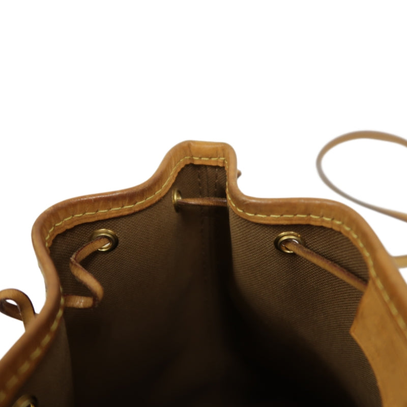 LOUIS VUITTON Nano Noe Monogram PVC Drawstring Shoulder Bag Brown