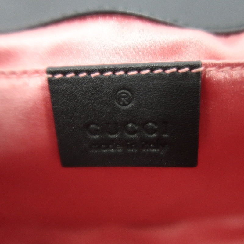 GUCCI GG Marmont Quilted Velvet Shoulder Bag Black Gold Hardware