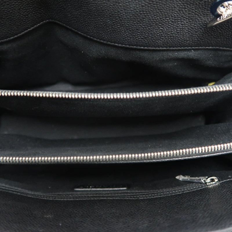 CHANEL Matelasse GST Caviar Calfskin Tote Bag Black Silver Hardware