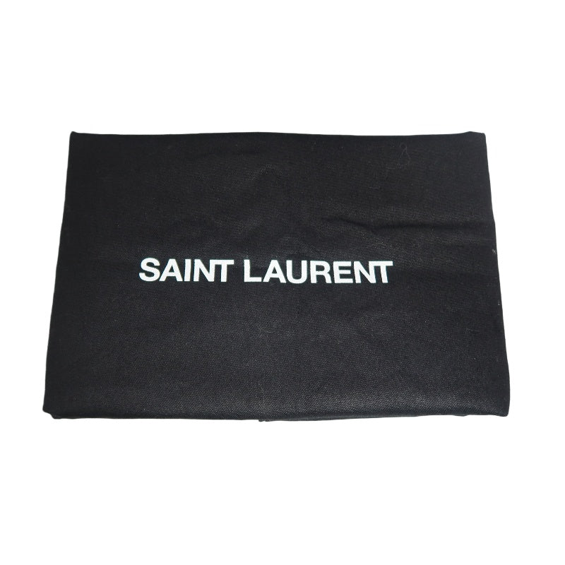 YVES SAINT LAURENT YSL NIKI Crinkled Waxed Leather Shoulder Bag Black
