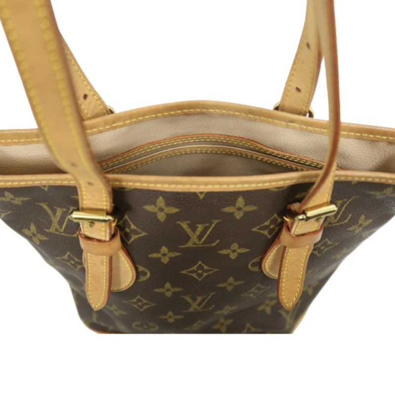 LOUIS VUITTON Monogram Bucket PM Tote Bag Brown Pouch