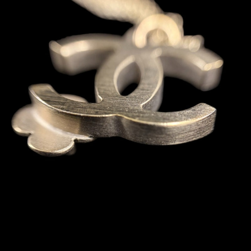 CHANEL Coco Mark Camellia Necklace Accessory Gold Metal Flower Motif Double C
