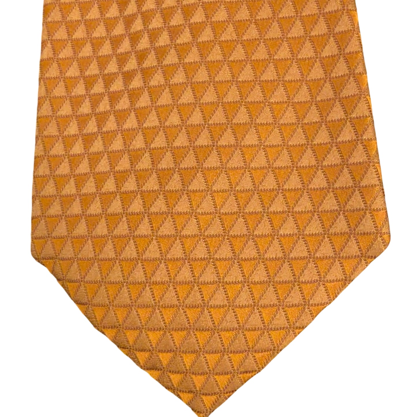 FERRAGAMO Geometric Pattern Silk Tie Brown