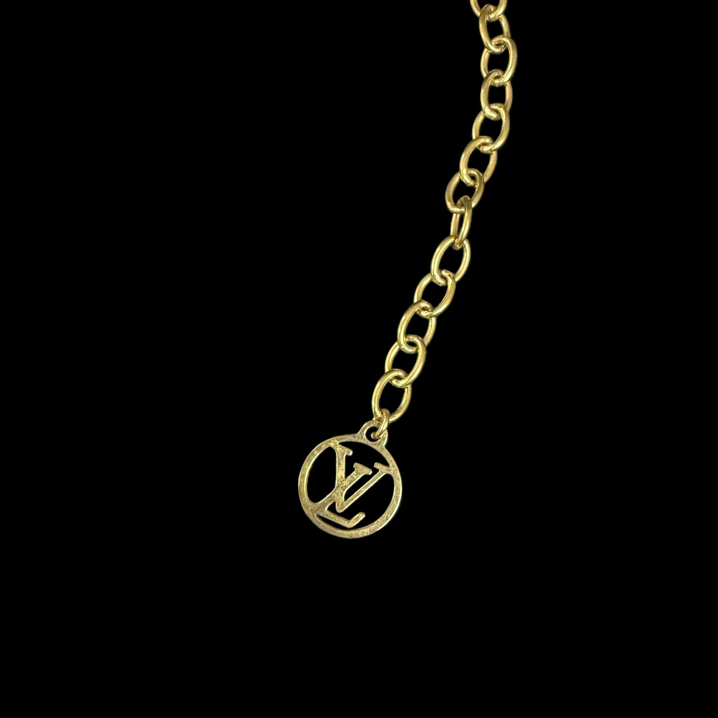 LOUIS VUITTON Gold Alloy Full Floral Station Necklace With Gold Hardware