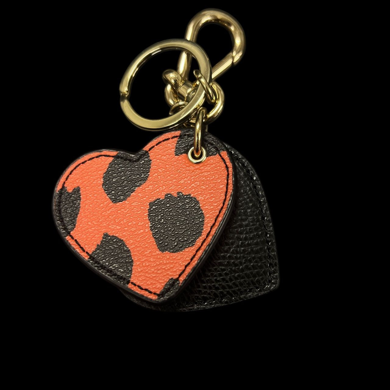 COACH heart charm key ring