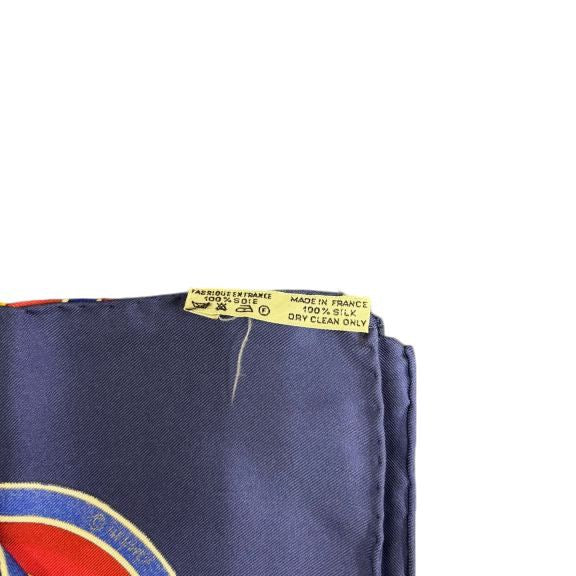 HERMES Carre 90 scarf, blue tones, with tag