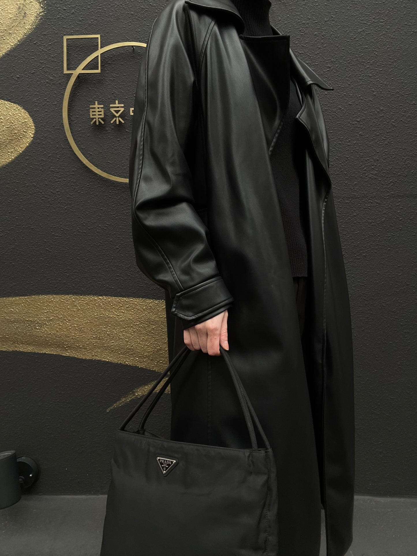 PRADA Prada Tote Bag Nylon Black PRADA Black Nylon Underarm Handbag