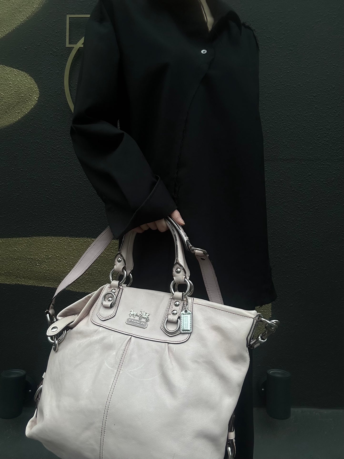 COACH pink PVC crossbody handbag
