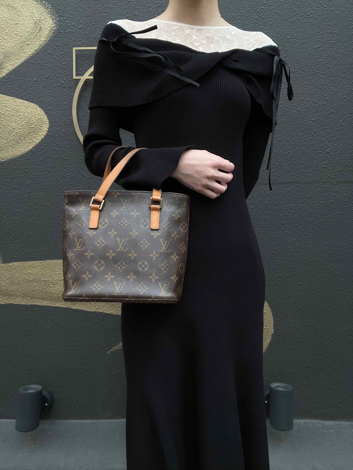 LOUIS VUITTON Monogram Vivian PM Handbag, Brown, PVC Material
