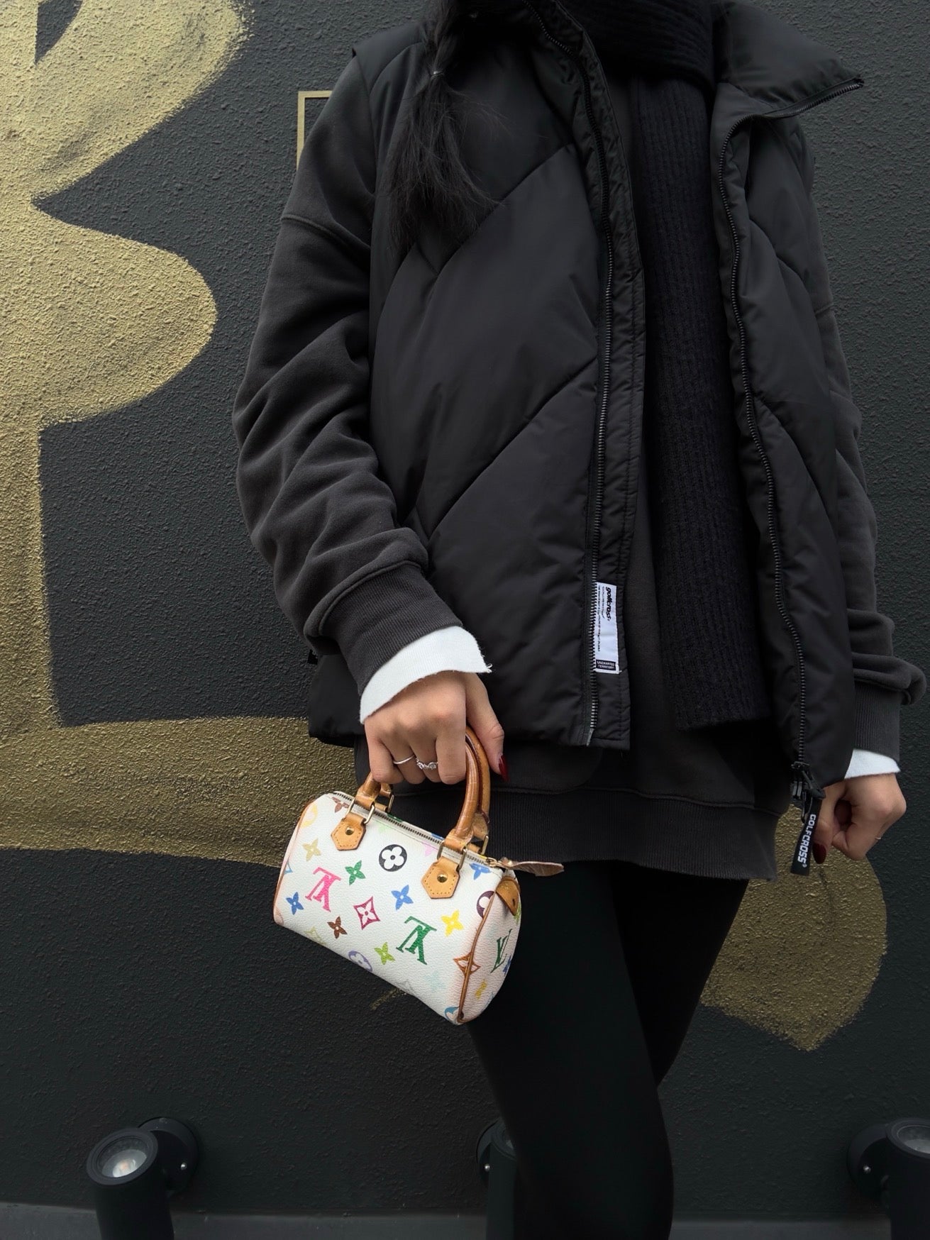 LOUIS VUITTON Takashi Murakami White Multicolore Nano Speedy, Coated Canvas PVC with Gold Hardware