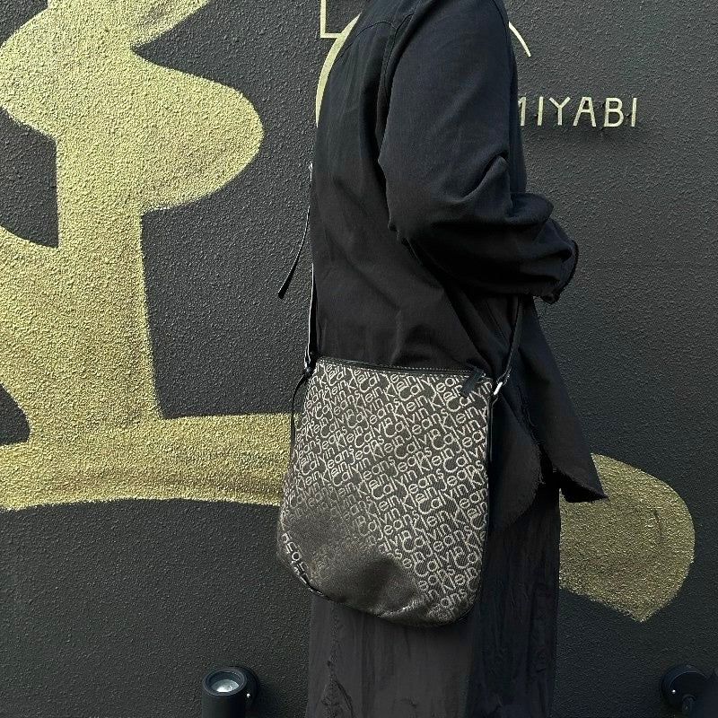 Calvin Klein Black Canvas Crossbody Shoulder Bag with Dust Bag