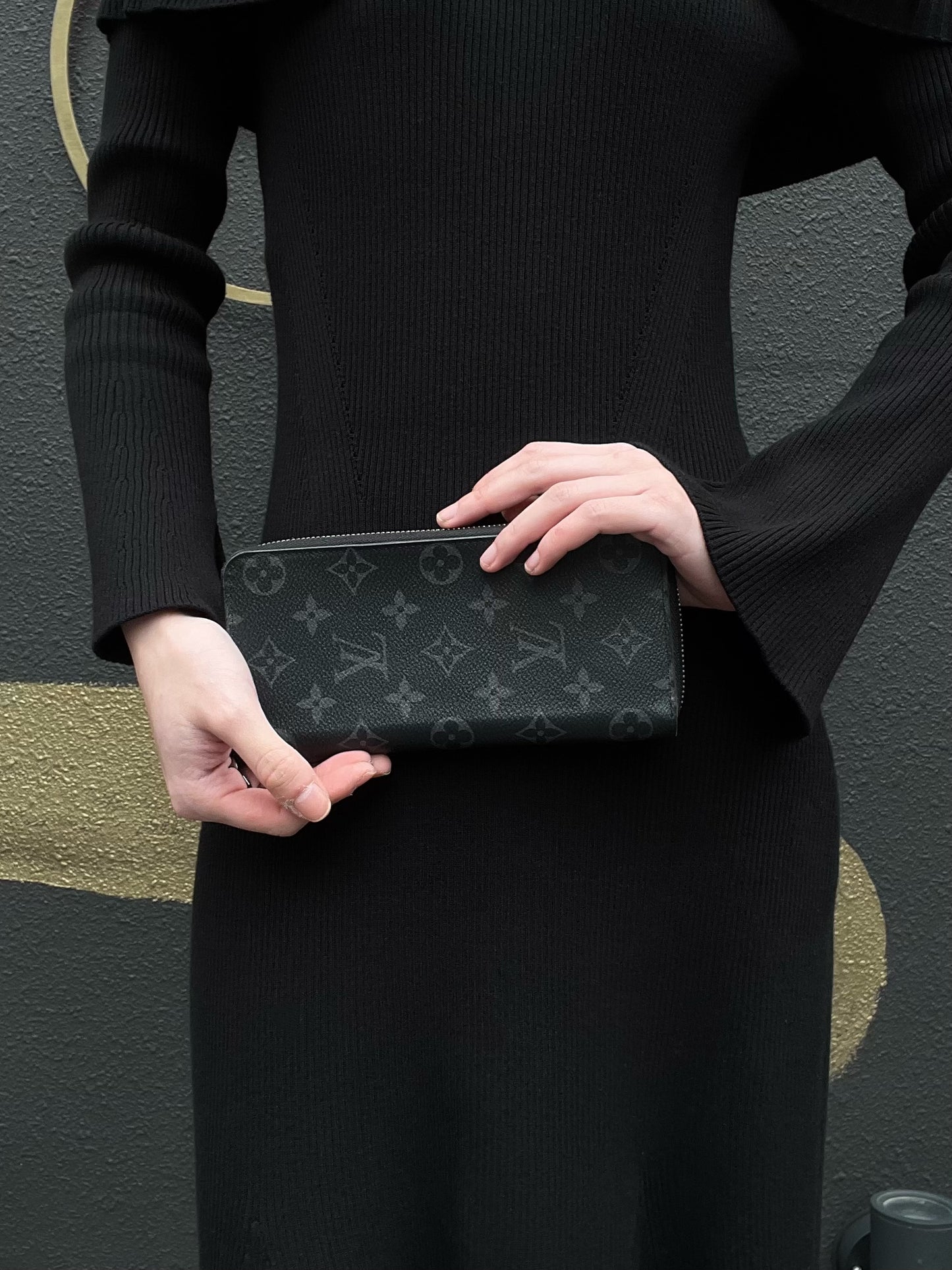 LOUIS VUITTON Damier Graphite Portefeuille Brother Black Long Wallet