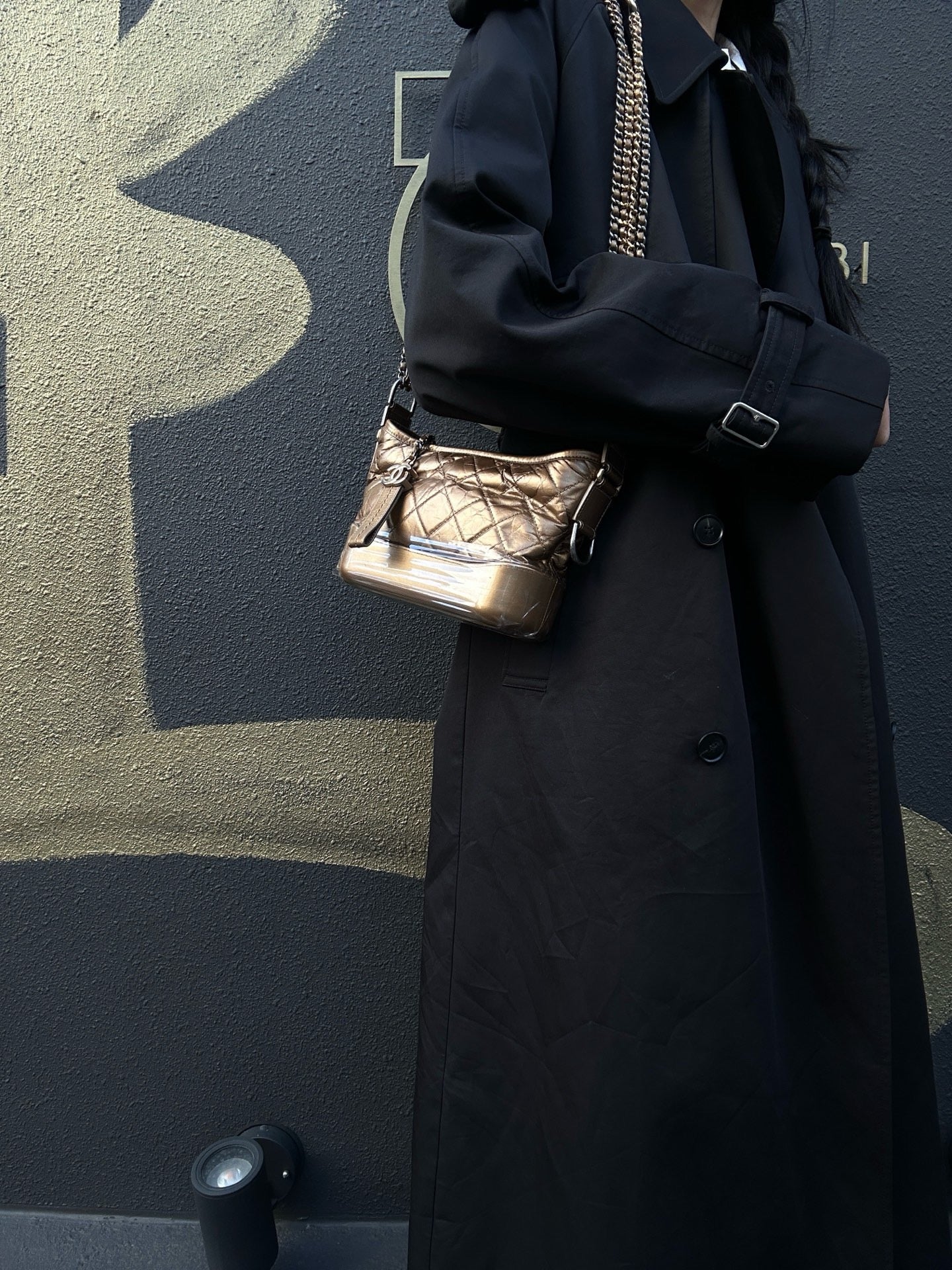 Chanel Gabrielle Hobo Bag in Gold Waxed Leather with Two-Tone Chain
