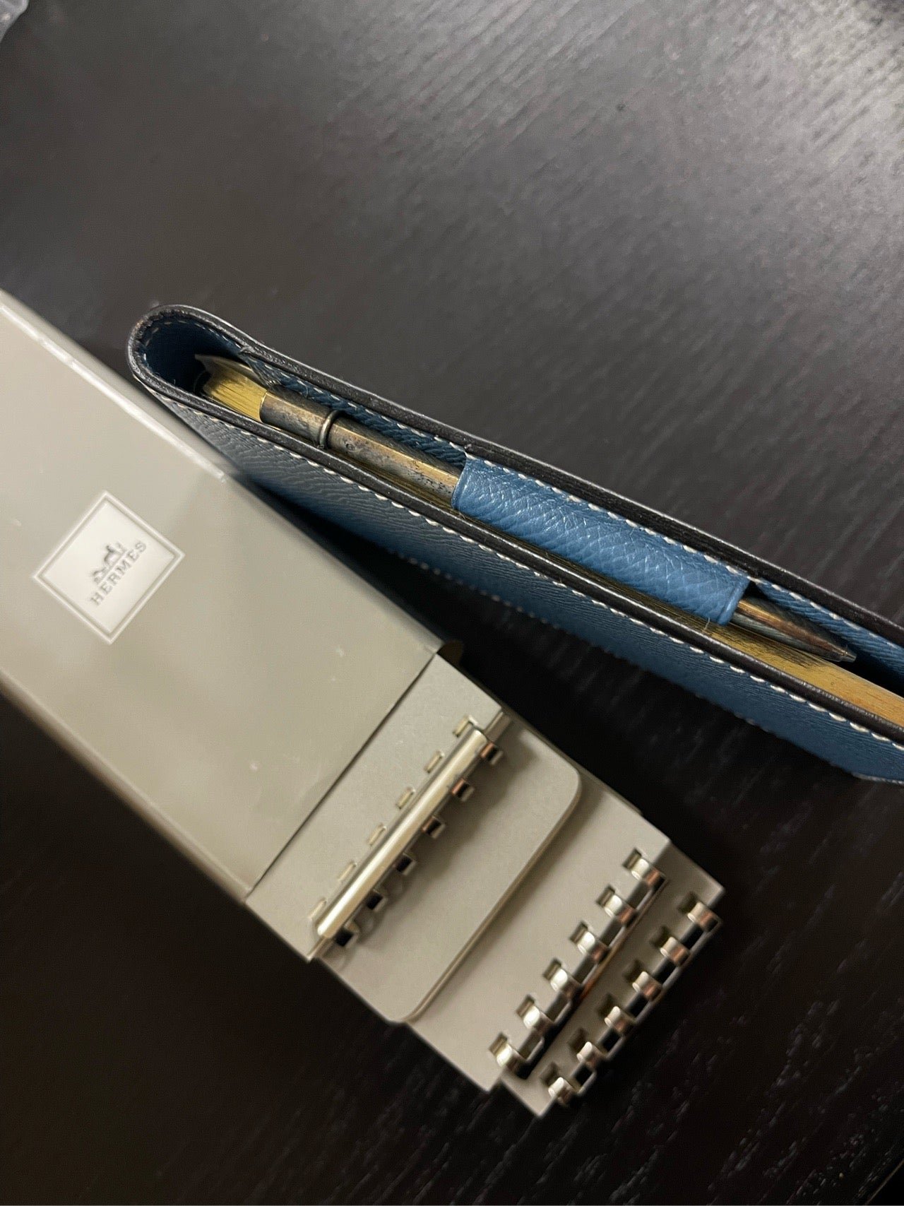 HERMES Memo Pad with Cover Case, Square B Stamp (2000)