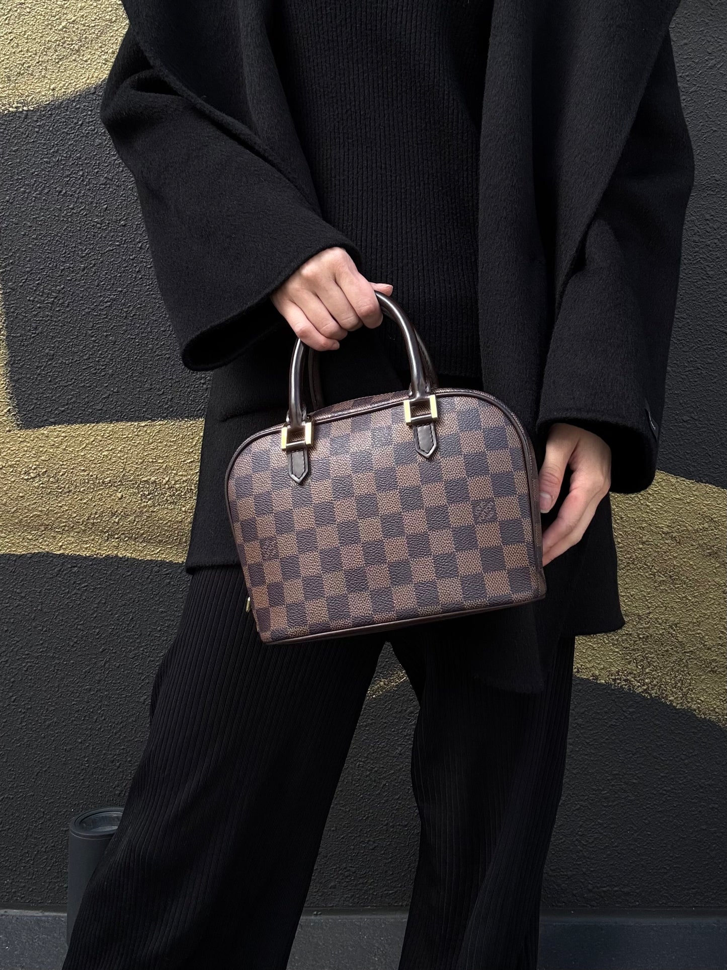 Louis Vuitton Sarria Damier Ebene Crossbody Bag PVC Brown with Shoulder Strap