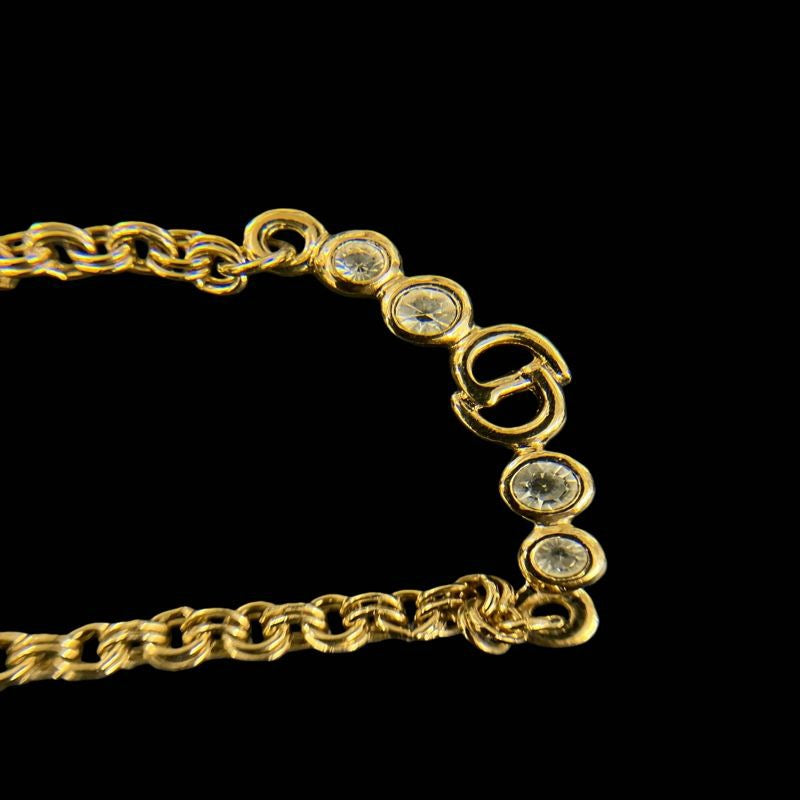 DIOR Necklace, Rhinestone, Gold-Tone Hardware | DIOR Gold Alloy Diamond Necklace