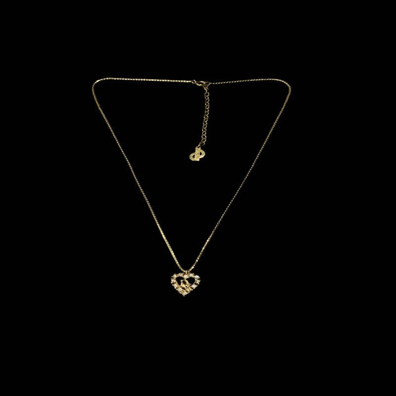 DIOR Necklace, Gold-Tone Hardware DIOR Gold-Tone Alloy Heart Necklace