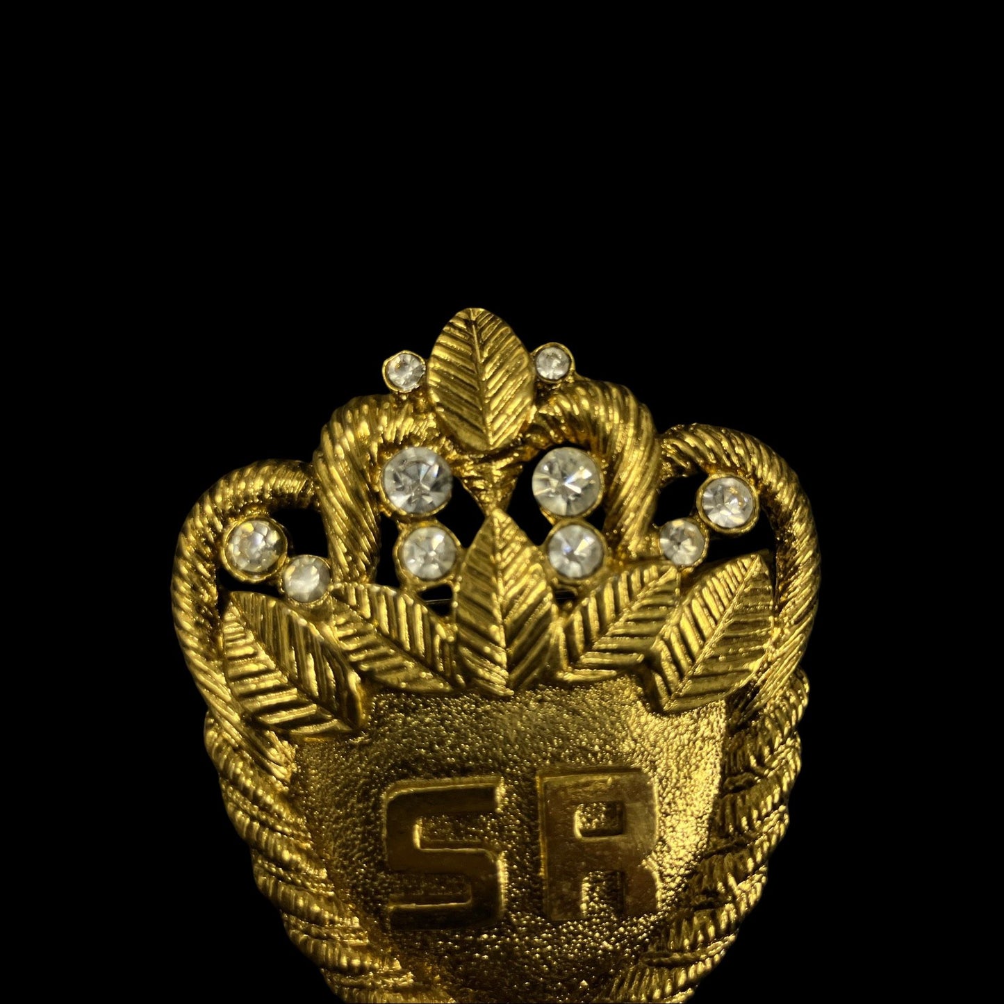 SR Brooch, Gold-Tone Hardware, Accessory, Brooch