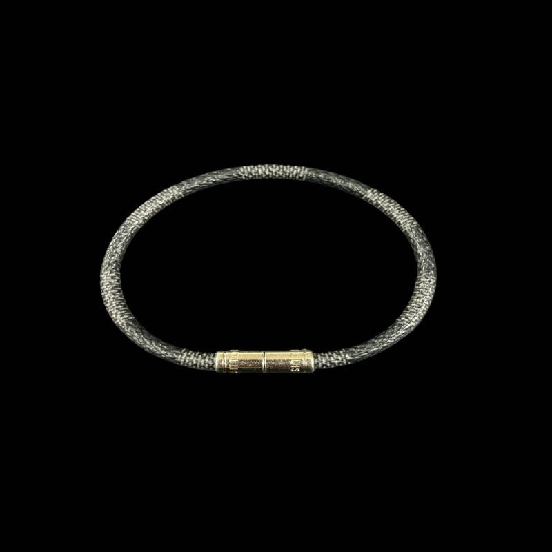 LOUIS VUITTON Bracelet, Black, LV Monogram, PVC, Wristband