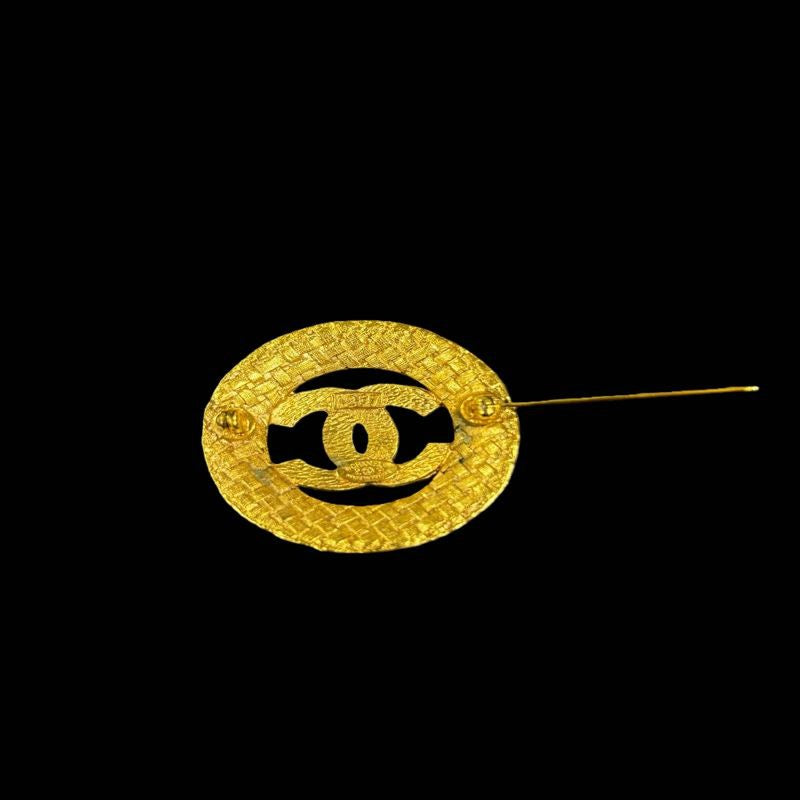 CHANEL Coco Brooch, Gold-tone Hardware, Gold, Alloy, Brooch