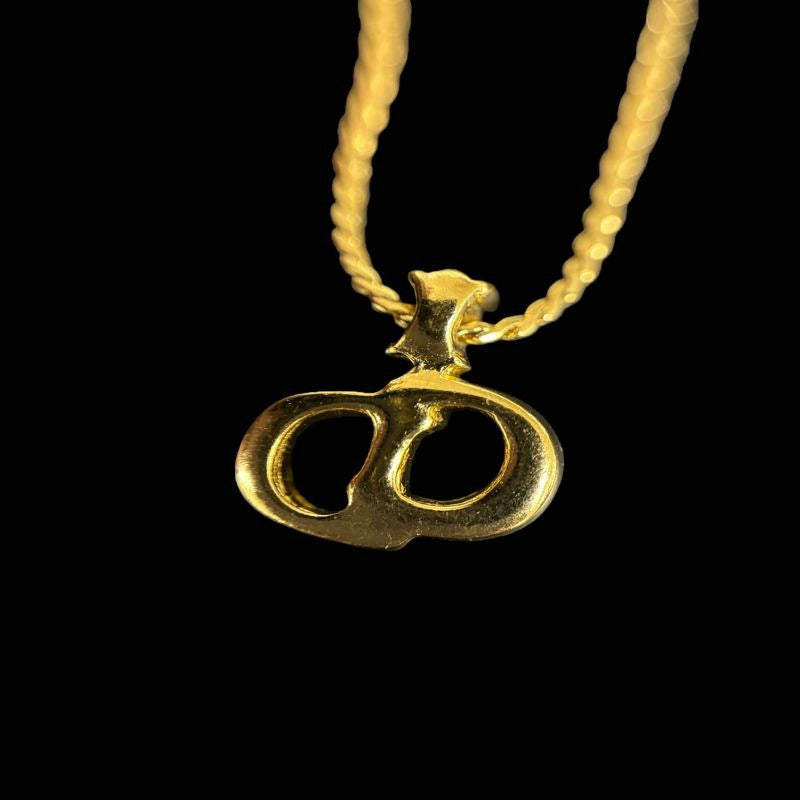 Dior Necklace, Gold-tone Hardware, Gold, Alloy with Rhinestones, Necklace