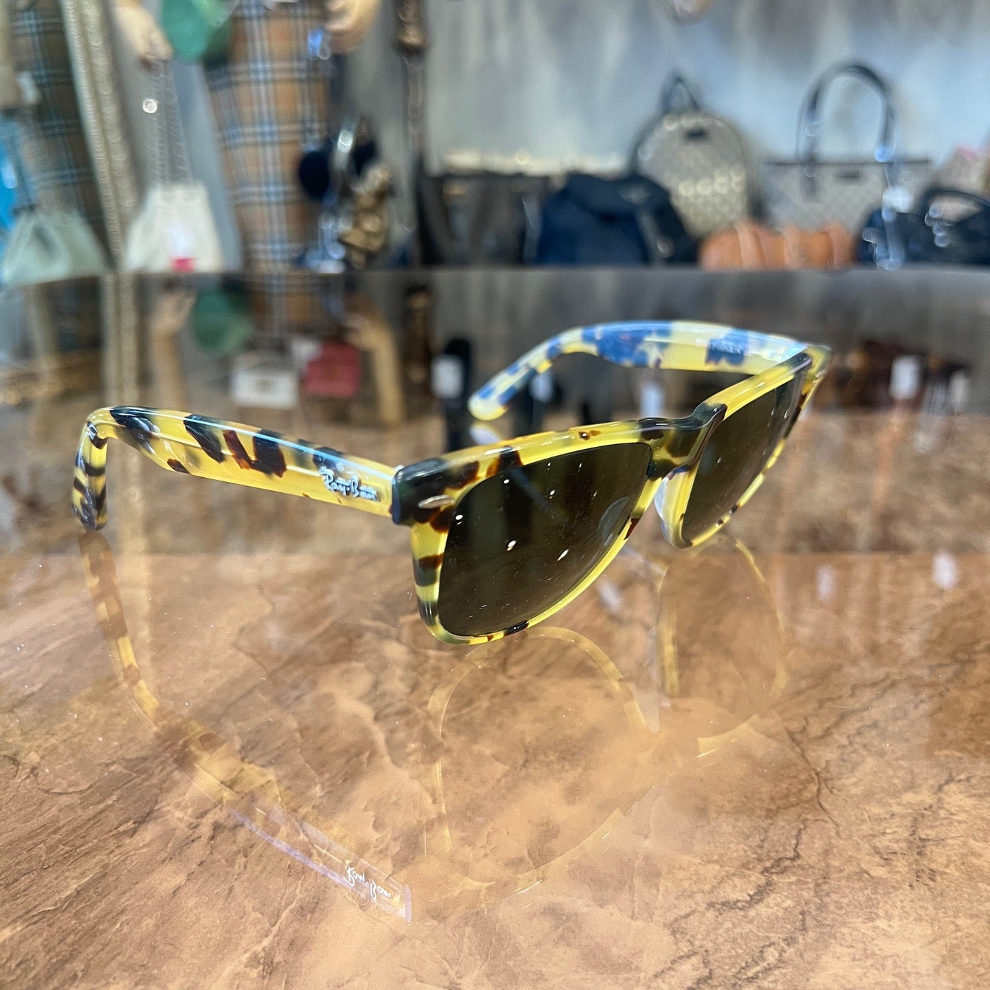 Ray-Ban Sunglasses, Tortoiseshell Pattern, Yellow, Sunglasses